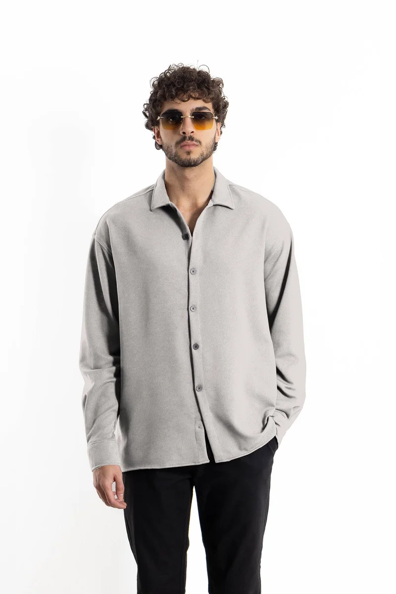 SHAPES DETAILED OVERSIZED SHIRT