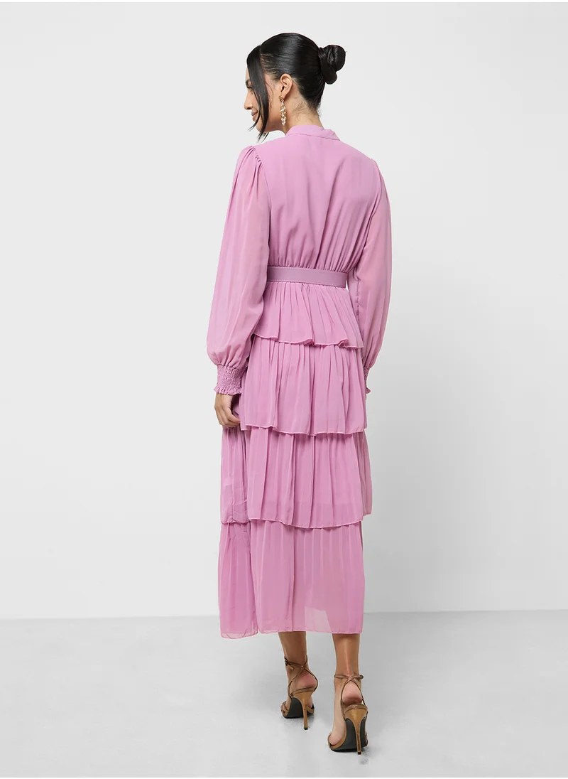 Khizana Puff Sleeve Layered Dress