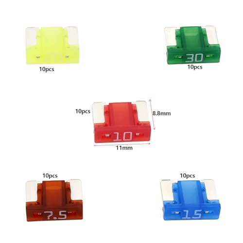 LT Easiyl 50PCS BFLP Car Fuses Blade Fuses 7.5A 10A 15A 20A 30A 58V 11x8.8mm Automotive Fuses Used in Automotive Electrical Fuse Systems - Image 4