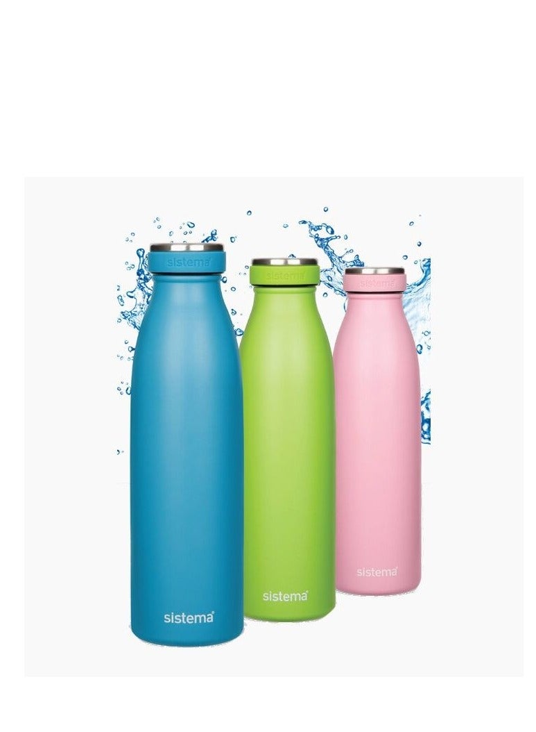 sistema Sistema Hydrate Stainless Steel Bottle - 750ml Leak-Proof Reusable BPA & Phthalate Free - No:00575 - Image 1