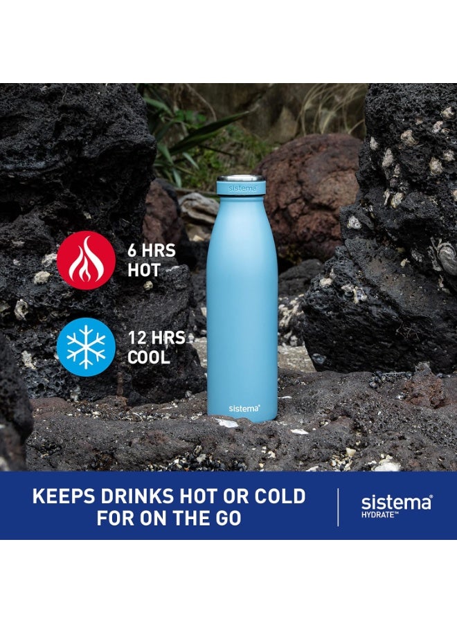 sistema Sistema Hydrate Stainless Steel Bottle - 750ml Leak-Proof Reusable BPA & Phthalate Free - No:00575 - Image 5