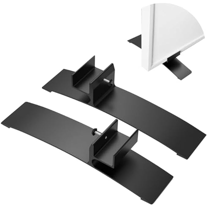 COLD FIGHTING STANDS FEET FOR INFRARED HEATING, INFRARED HEATER BRACKET KIT, FREE-STANDING, FLOOR STANDING FEET SUPPORT FEET FOR HEATING PANELS, FLAT RADIATORS, 2-PACK, BLACK - Image 1