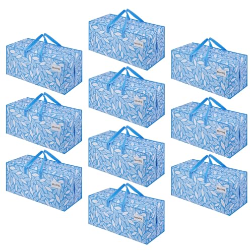 VENO 10 Pack Heavy Duty Moving Bags with Backpack Straps Zippers Handles Extra Large Packing Bags for College Dorm Essentials Moving Supplies Alternative to Cardboard Moving Boxes - Image 1