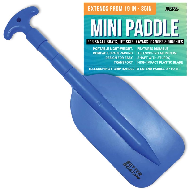 Better Boat Boat Paddle Telescoping Plastic Collapsible Oar Kayak Jet Ski Tube Rafting and Miniature Mini Canoe Paddles Small Tubing Floats Oars Row and Safety Boat Accessories for Kids and Adults - 1Pk - Image 1