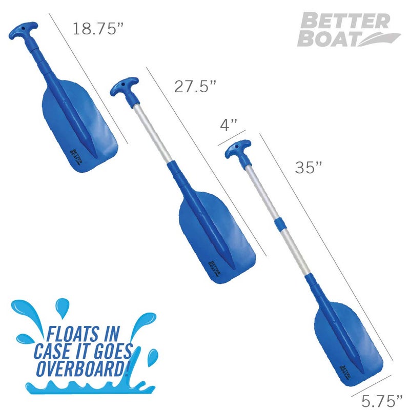 Better Boat Boat Paddle Telescoping Plastic Collapsible Oar Kayak Jet Ski Tube Rafting and Miniature Mini Canoe Paddles Small Tubing Floats Oars Row and Safety Boat Accessories for Kids and Adults - 1Pk - Image 3