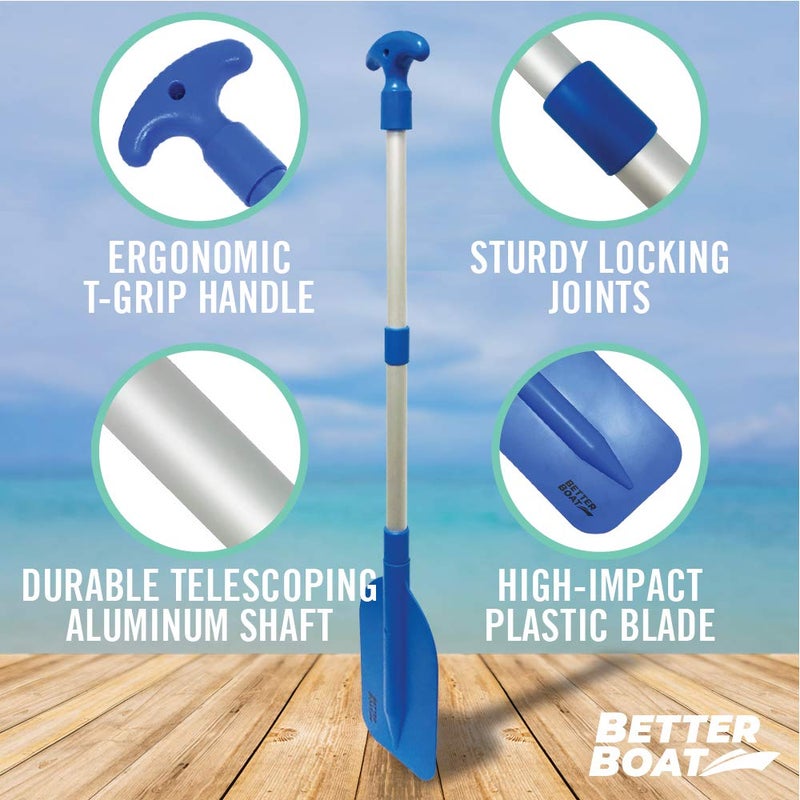 Better Boat Boat Paddle Telescoping Plastic Collapsible Oar Kayak Jet Ski Tube Rafting and Miniature Mini Canoe Paddles Small Tubing Floats Oars Row and Safety Boat Accessories for Kids and Adults - 1Pk - Image 5