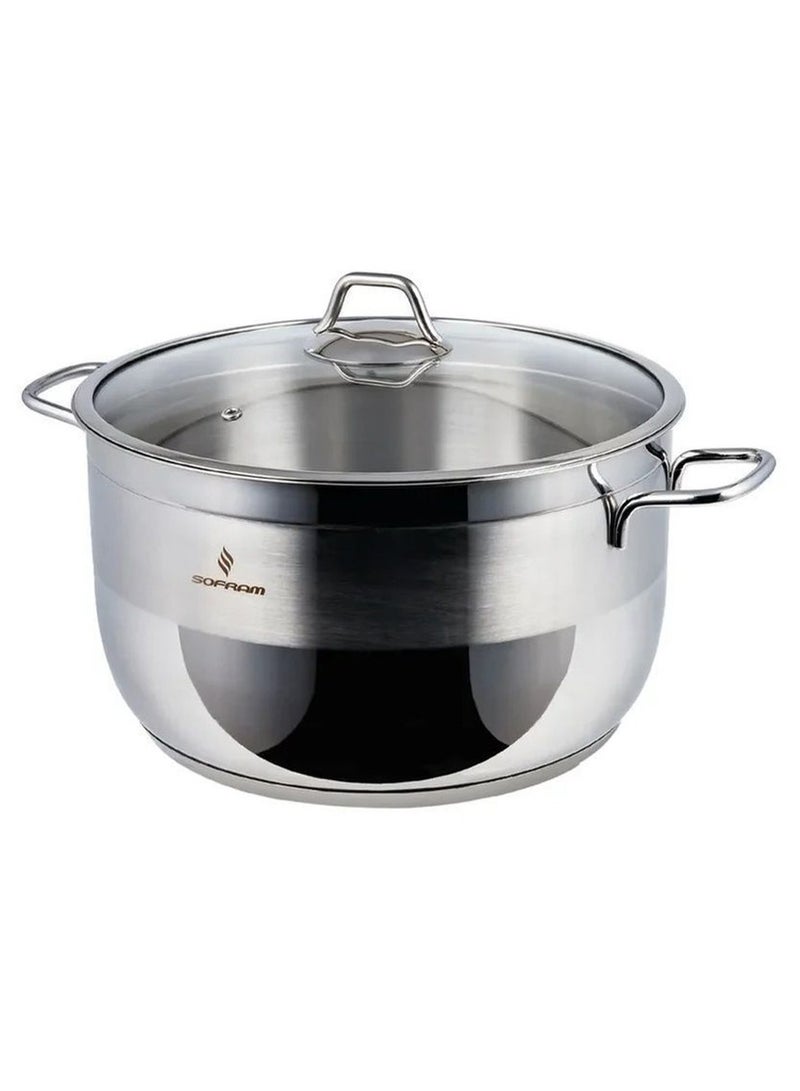 سوفرام طقم قدور سوفرام استيل تركي عالي الجودى غطاء زجاج 8 قطع - Image 3