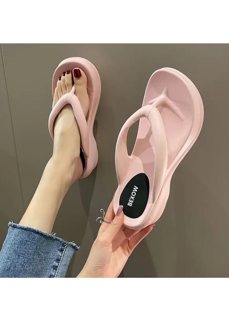 Bexow BEXOW Women's High Heel Flip Flops Waterproof Platform Comfortable EVA Lightweight Stylish Beach, Travel, Home, Sandals  - Image 2