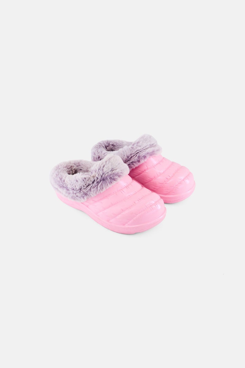 SKECHERS Kids Girl Cozy Camper Slip On Clogs, Pink - Image 1