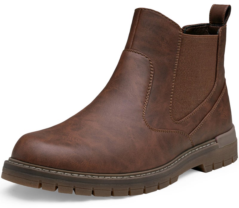Jousen Mens Boots Retro Chelsea Boots Mens Casual Slip On Boots for Men(AMY8121A brown 10) - Image 1