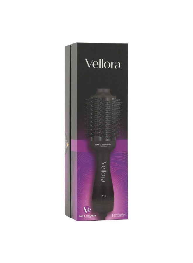 VELLORA فيلورا برش استشوار شعر بتقنية النانو تيتانيوم بيضاوي الشكل مع مجفف شعر ساخن - 1200 واط لأطراف ناعمة خالية من التجعيد، لجميع أنواع الشعر - Image 5