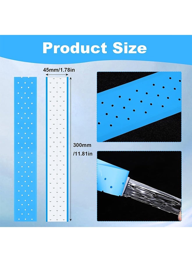 10 أوراق من شرائط لاصقة للشعر المستعار من الدانتيل، مقاومة للماء، مزدوجة الجوانب، مع ثقوب - قماش مطاطي للشعر المستعار ذو قوة تثبيت فائقة - شريط لاصق أزرق للشعر المستعار، جيد التهوية، مناسب للرجال والنساء - Image 2