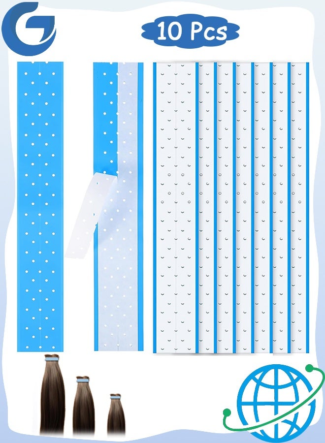 10 أوراق من شرائط لاصقة للشعر المستعار من الدانتيل، مقاومة للماء، مزدوجة الجوانب، مع ثقوب - قماش مطاطي للشعر المستعار ذو قوة تثبيت فائقة - شريط لاصق أزرق للشعر المستعار، جيد التهوية، مناسب للرجال والنساء - Image 1