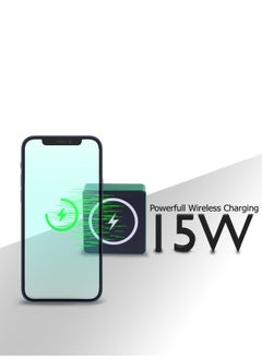 XVersion Magnetic 3-in-1 Power Bank 10000mAh with 15W Wireless Charging, 20W Wired Fast Charging, USB Port, Compact Lightweight Design, Compatible with iPhone 14/13/12 Series, iWatch, AirPods, and Qi Devices  - Image 2