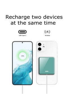 XVersion Magnetic 3-in-1 Power Bank 10000mAh with 15W Wireless Charging, 20W Wired Fast Charging, USB Port, Compact Lightweight Design, Compatible with iPhone 14/13/12 Series, iWatch, AirPods, and Qi Devices  - Image 3