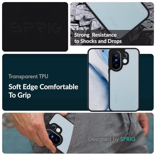 SPRIG Compatible with VIVO X200 FE 5G TPU Premium Back Cover Drop Tested Shock Proof Mobile Case for Men, Women, Boys and Girls with Camera Protection (Black Transparent) - Image 2