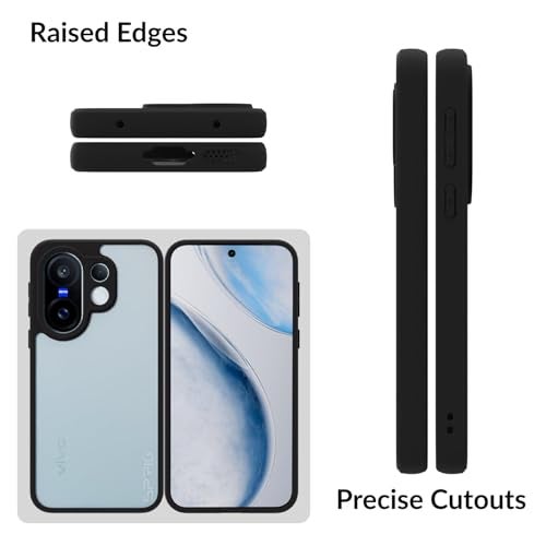 SPRIG Compatible with VIVO X200 FE 5G TPU Premium Back Cover Drop Tested Shock Proof Mobile Case for Men, Women, Boys and Girls with Camera Protection (Black Transparent) - Image 3
