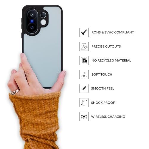 SPRIG Compatible with VIVO X200 FE 5G TPU Premium Back Cover Drop Tested Shock Proof Mobile Case for Men, Women, Boys and Girls with Camera Protection (Black Transparent) - Image 4