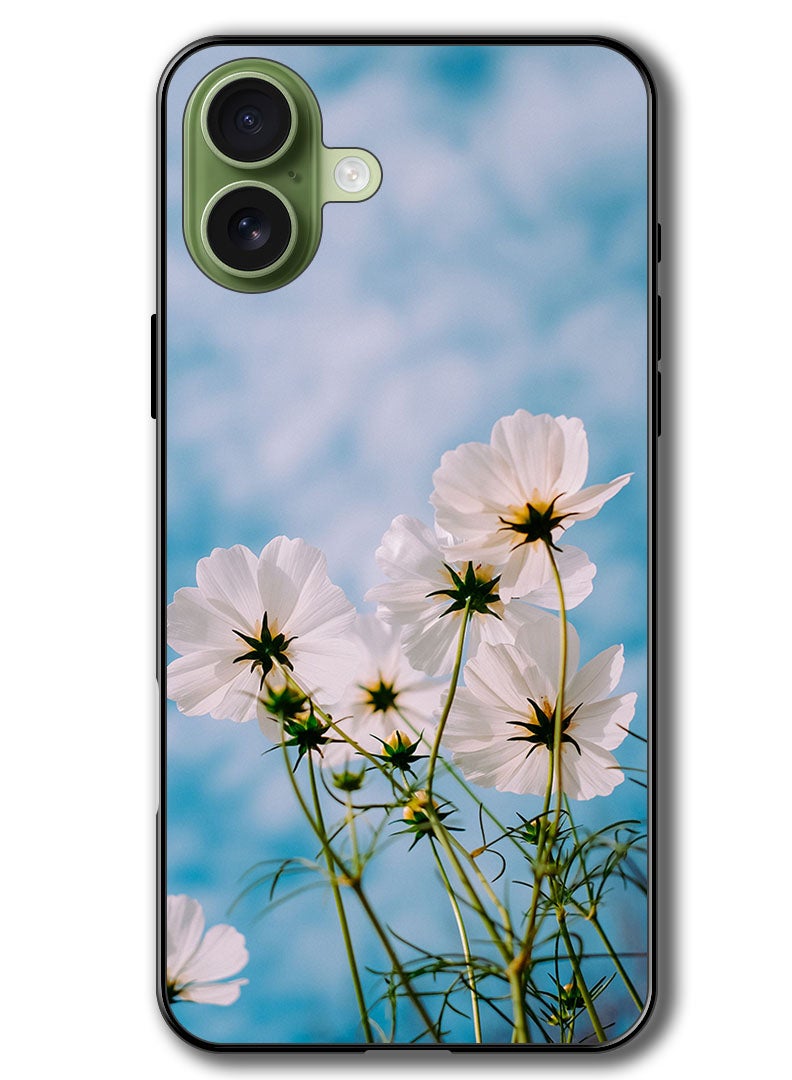 Theodor Case Compatible with Apple iPhone 17 6.3 Inch Protection Shockproof Bumper Cover cosmos_flowers_white - Image 1
