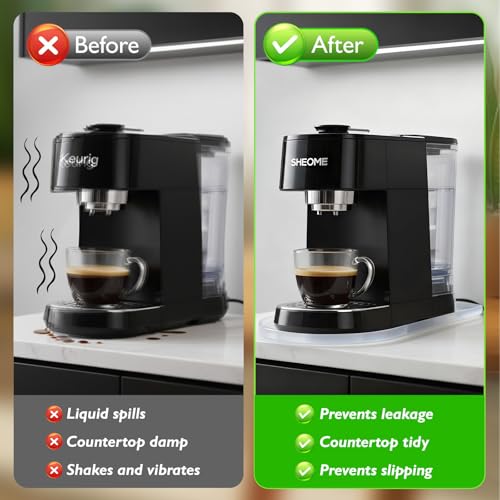 KVRG Silicone Coffee Mat,15.8"x 7.8"in Bar Mat for Countertop,Heat-Resistant,Non-Slip,Leak-Proof,Fit for Coffee Maker/Espresso Machine-Translucent - Image 5