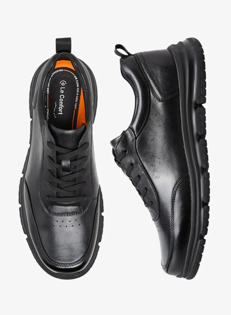 لو كونفورت Men Lace-Up Leather Loafers