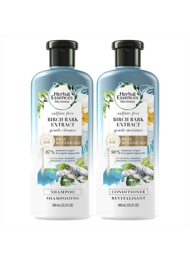, Sulfate Free Shampoo and Conditioner Kit, With Natural Source Ingredients, BioRenew Birch Bark Extract, Color Safe, 13.5 & 12.2 fl oz, Kit