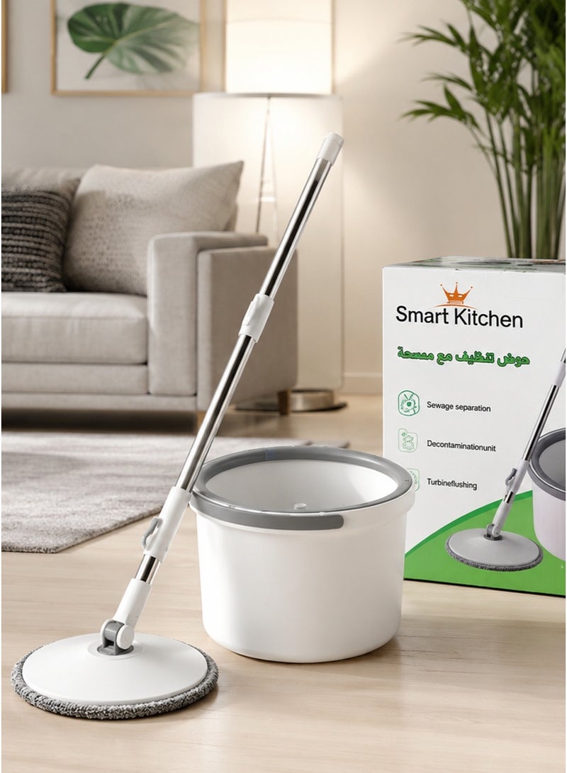 Smart Kitchen Hand-Free Spin Mop and Cleaning Bucket | Water Separation System | 360° Rotating Head with Microfiber Pad | Suitable for All Floor Types - Image 4