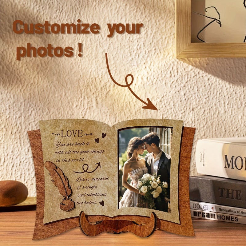 Personalized Retro Wooden Layered Puzzle Photo Frame Suitable For Weddings Irregular Shape Layers Collage Display For Art Paintings And Memory Photos Model GDZ00172 - Image 1
