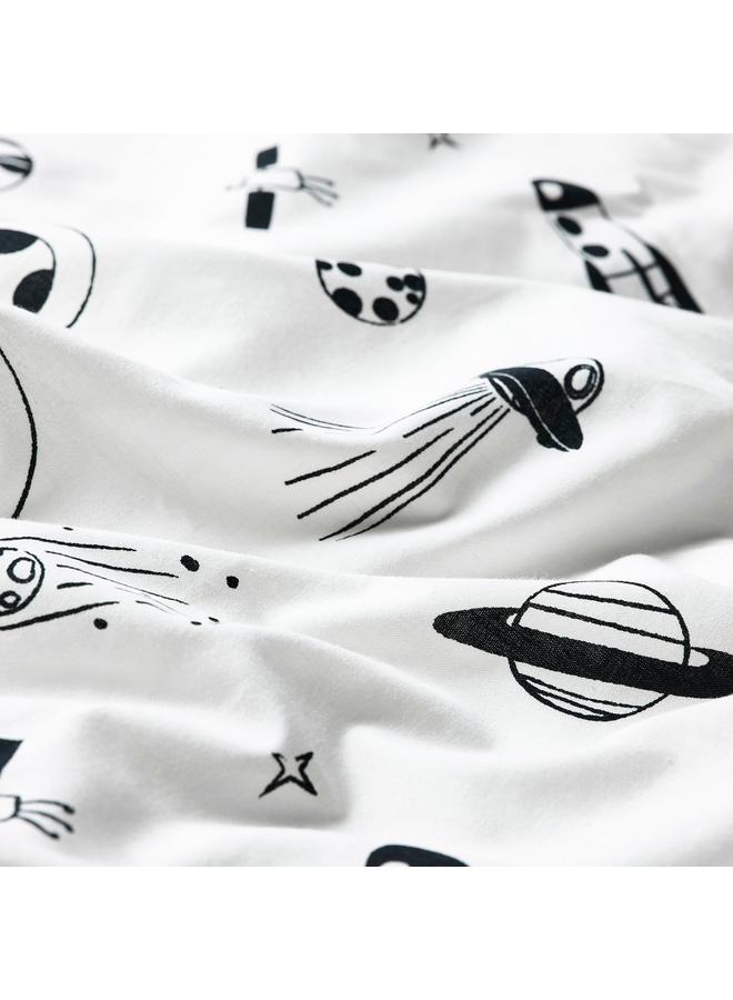 erorex Duvet cover and pillowcase, space white/black, 150x200/50x80 cm - Image 5