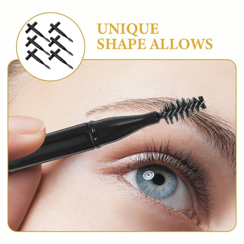 6 Mini Lash Brushes With Cap Short Handle Eyelash Applicators Black Spiral Mascara Wands For Eye Makeup Travel Use - Image 4