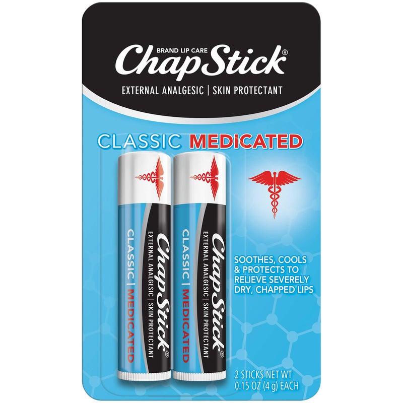 ChapStick Classic Medicated Lip Balm Tubes, Chapped Lips Treatment and Skin Protectant - 0.15 Oz (Pack of 2) - Image 1
