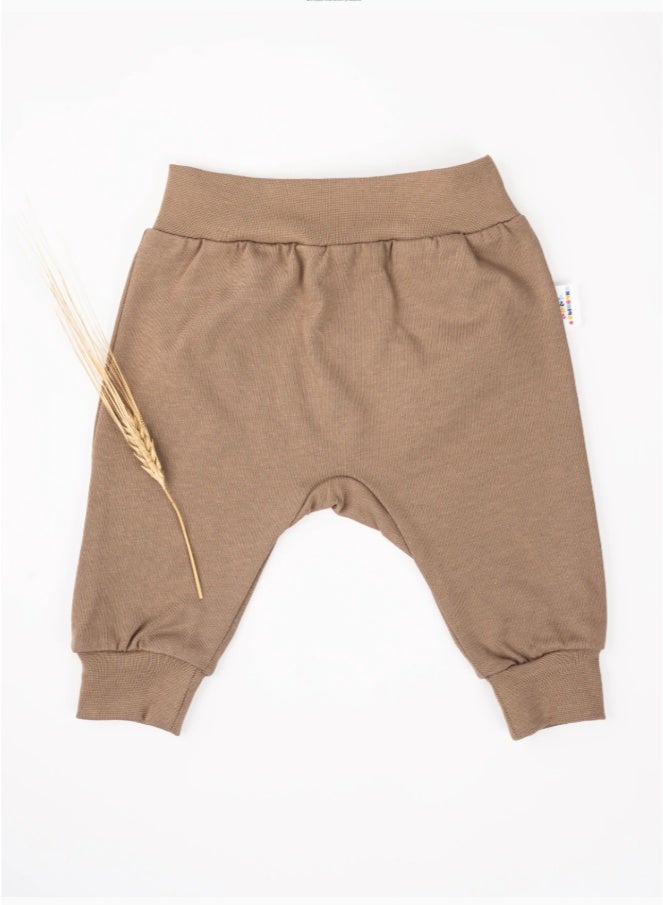 Generic Baby Pants 2-Pack – Premium Cotton Footed Trousers with Soft Waistband & Cuffs, Diaper-Friendly, Hypoallergenic – Beige  - Image 1