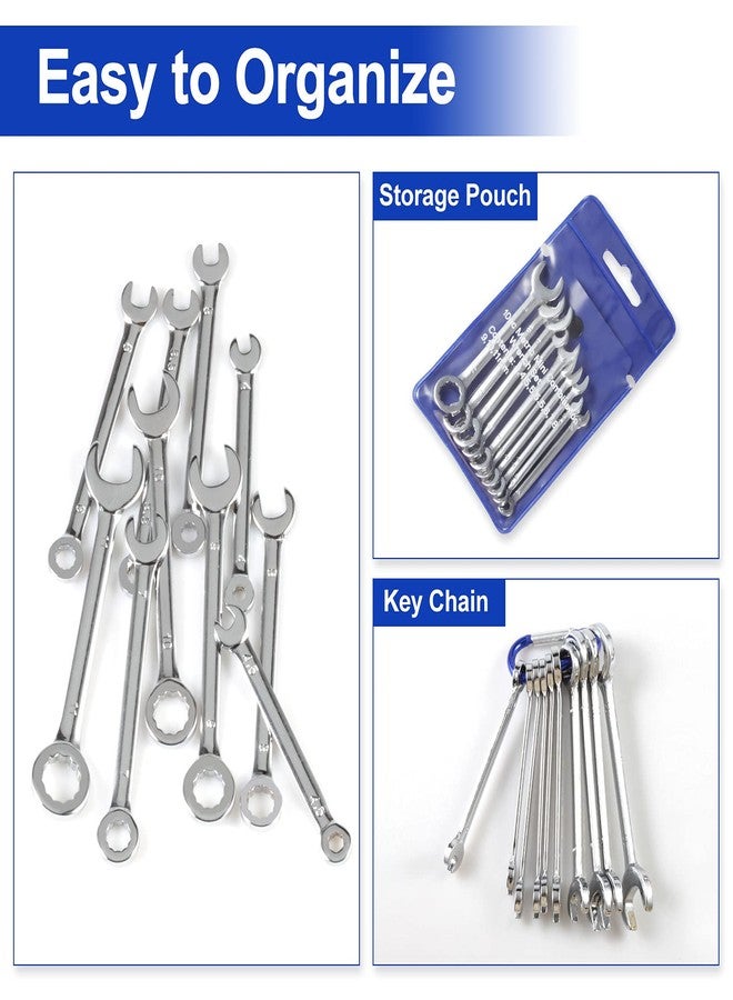 SPEEDWOX Mini Wrench Set Metric 10 Pcs Ignition Wrench Sets 4mm-11mm Open End and Box End Combination Spanner Wrench Set with Storage Pouches and Key Chains for Assembling Furniture Small Equipment - Image 5