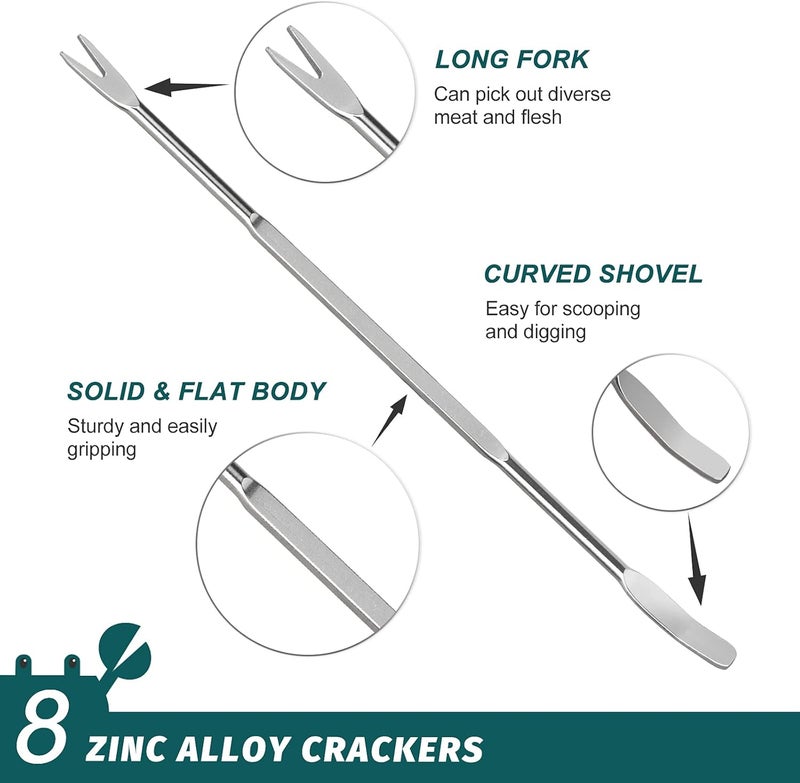 Hiware Lobster Crackers and Picks Set, 10-Piece Crab Leg Cracker Tools - Stainless Steel Seafood Crackers & Forks Nut Cracker Set - Dishwasher Safe - Image 4