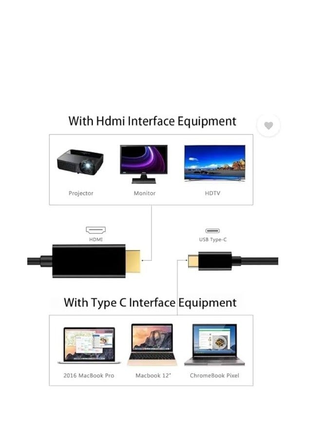 كيندكس كابل محول من النوع C إلى HDMI بدقة 4K من Keendex KX 2451، 1.8 متر - أسود - Image 5