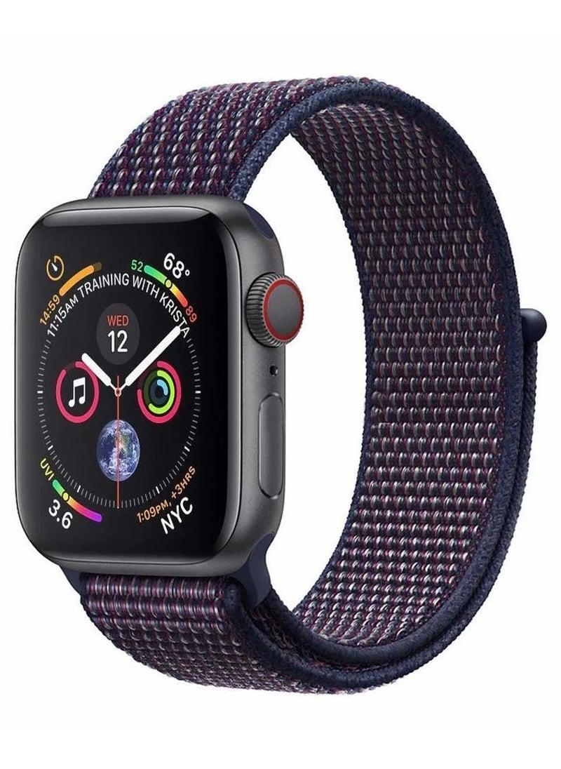 Generic - For Apple Watch Series 7 & 8 (45mm) & Apple Watch Ultra (49mm) Nylon Sport Replacement Strap Bands With Adjustable Closure - Dark Purple - Image 1