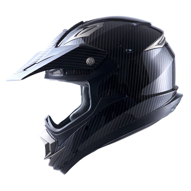 1Storm Adult Motocross Helmet Off Road MX BMX ATV Dirt Bike Mechanic HGXP14B Carbon Fiber Black - Image 3