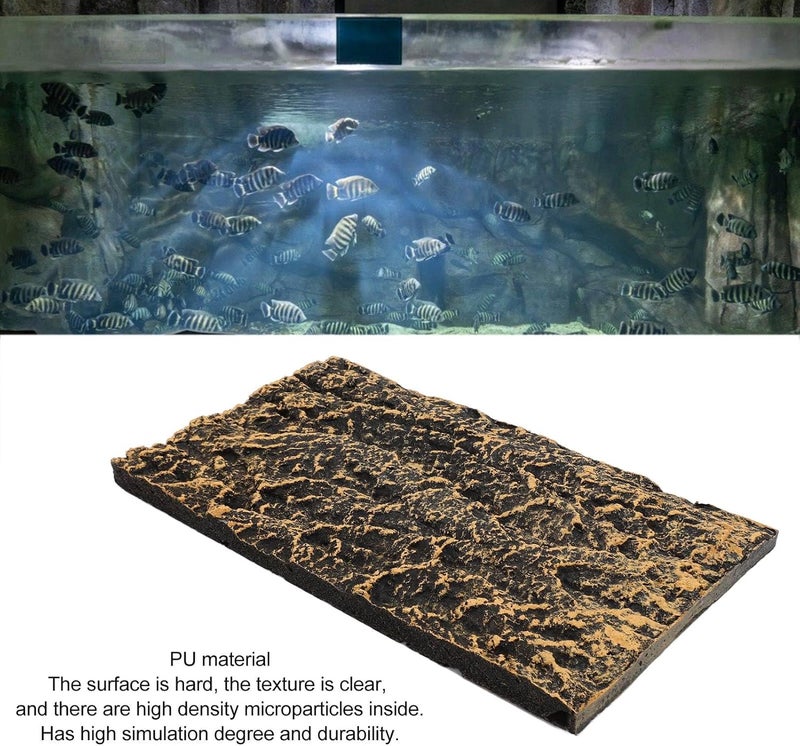 Rock Terrarium Background, Reptile Tank Background Board, High Simulation PU Habitat Climbing Board with Clear Texture, for Rainforest Fish or Reptile Enclosure (27.5 * 16.5cm) - Image 5