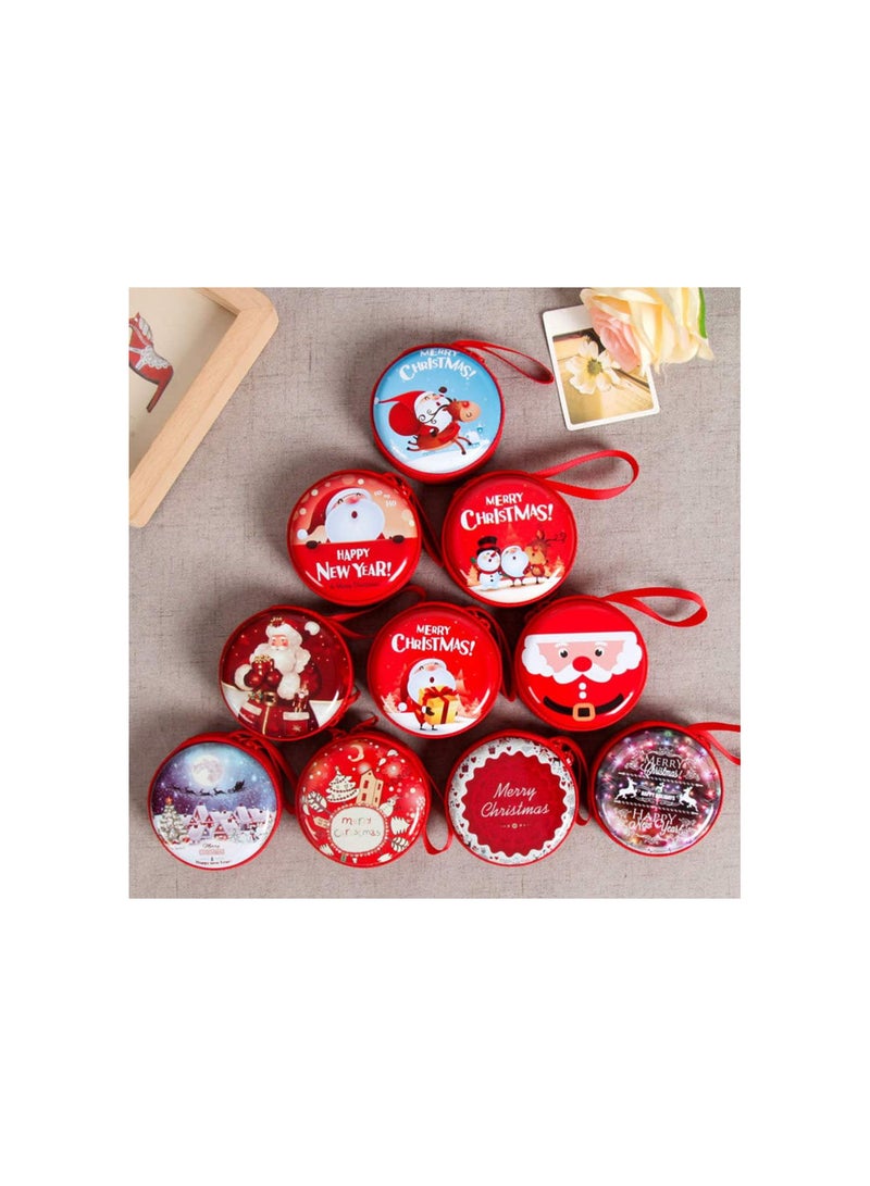 GGOOT 4pcs Christmas Coin Purse Mini Wallet Candy Pouch Bag Zipper Enclosure Cash Change Case for Xmas Tree Hanging Ornament Gift  - Image 2