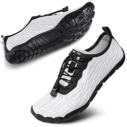 SEEKWAY Water Shoes Quick-Dry Barefoot Sports Aqua Beach Pool Swimming River Lake Hiking Kayaking Surfing Men Women AB004 White SP001 - Image 1