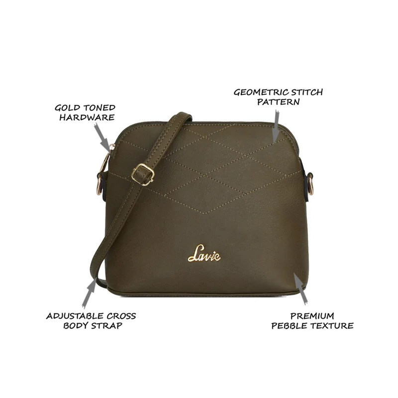 Lavie Marma Zigzag Dome Sling For Women (Olive)