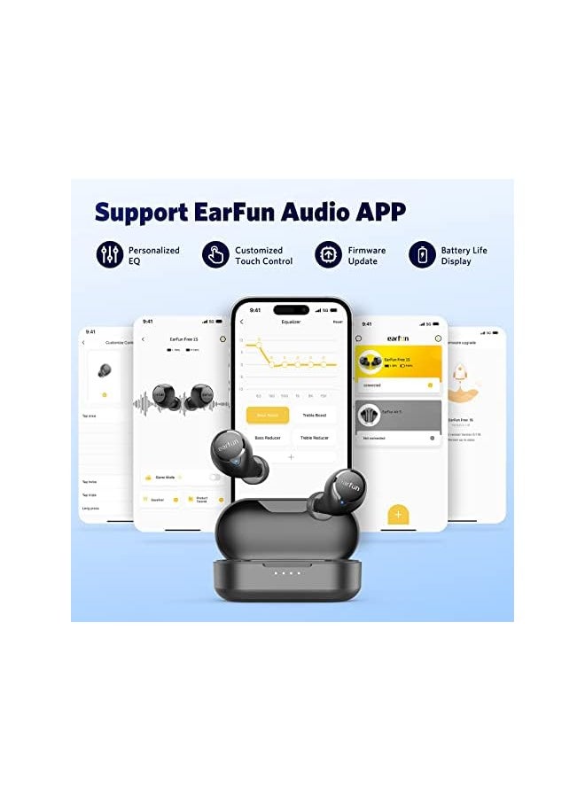 EarFun - Free 1S Wireless Earbuds, 4 Mics ENC Bluetooth Earbuds for Clear Call, 7mm Composite Drivers, Powerful Sound, App for Custom EQ, Sweatshield™ IPX7 Waterproof, Wireless Charging, Game Mode, 30H - Image 1