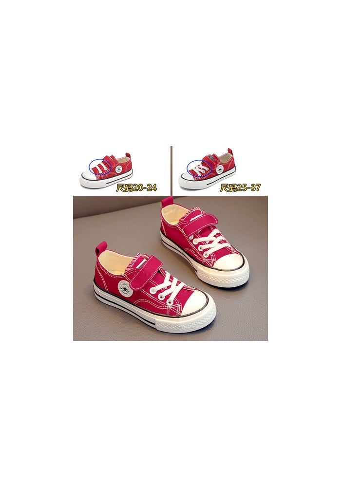 Children's Canvas Shoes, Girls' Shoes, Boys' White Shoes, 2025 Spring and Autum New High-Top Sneakers, Baby Cloth Shoes, Trendy - Image 1