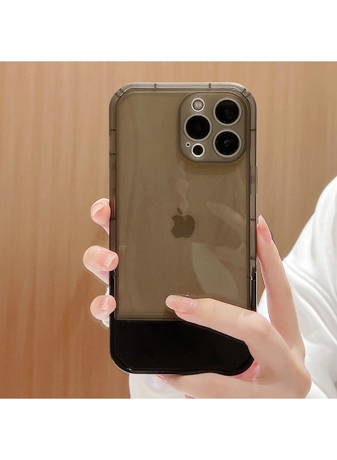 NIBEMINENT Simplicity Transparent Protective TPU Case Cover For iPhone 16 Pro Max, Black