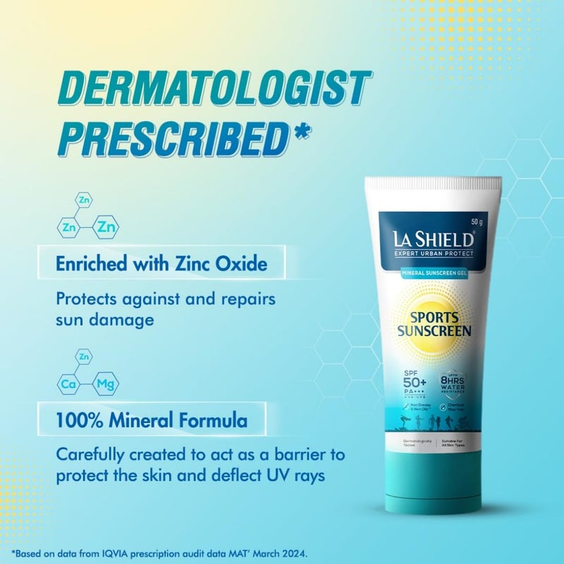 La Shield Mineral Sports Sunscreen Gel Spf 50 100 Mineral Sunscreen8 Hours Water ResistantFor Women And MenNo White CastBroad Spectrum PaFragranceFree Dermatologist Tested50Gall - Image 3
