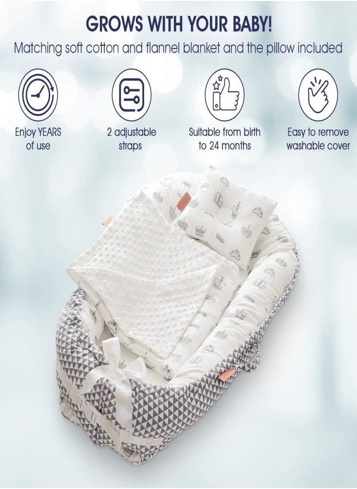 Oasisgalore Oasisgalore Baby Lounger Nest Cover for 0-24 Months Newborn Infant Toddler Co-sleeping Washable Portable for Home Travel  - Image 4