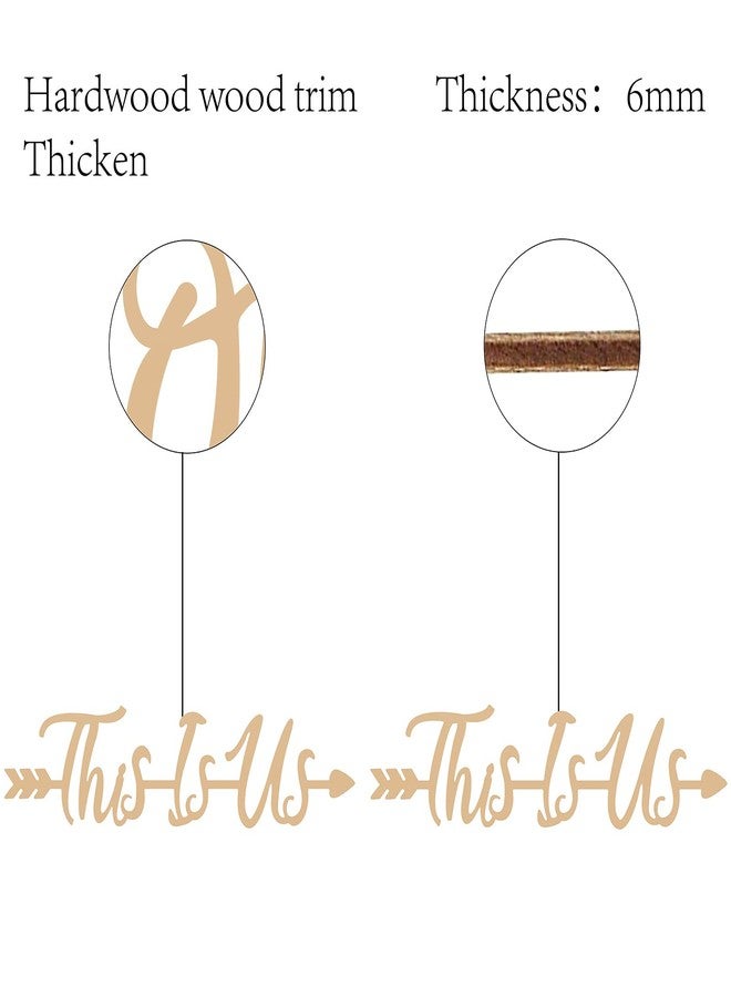 لوحة جدارية خشبية مقطوعة بالليزر من CREATCABIN، تحمل عبارة "هذه نحن"، وسهمًا، وشعارًا ريفيًا، وزخرفة جدارية معلقة، غير مطلية، مثالية لتزيين المنزل الجديد، والباب، والجدار، والغرفة، مقاس 28 × 7 × 0.6 سم. - Image 3