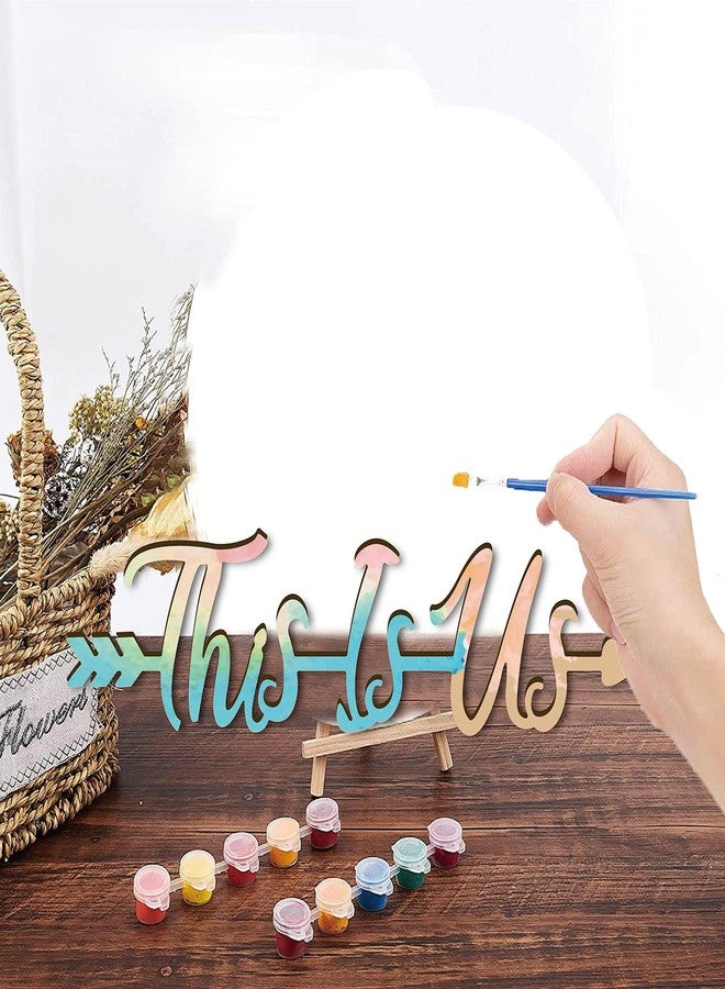 لوحة جدارية خشبية مقطوعة بالليزر من CREATCABIN، تحمل عبارة "هذه نحن"، وسهمًا، وشعارًا ريفيًا، وزخرفة جدارية معلقة، غير مطلية، مثالية لتزيين المنزل الجديد، والباب، والجدار، والغرفة، مقاس 28 × 7 × 0.6 سم. - Image 4