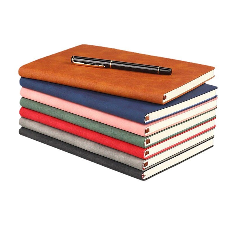 Generic Imitation leather a5 meeting minutes b5 notebook custom business notebook gift box suit custom notebook high color value Soft cover notebook (random color) 