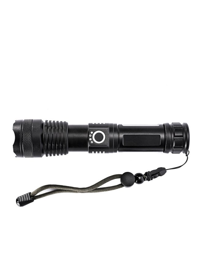 Generic P50 Charging Telescopic Aluminum Alloy Flashlight XHP50 Strong Light Flashlight Power Display USB-Color:P50 Flashlight + USB +26650 Lithium Battery  - Image 5